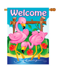 Flamingos Welcome Banner