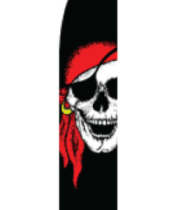 2.5'x11.5' Pirate Red Bandana Feather Flag