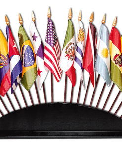 Stand for 36 Miniature Flags, 36 Hole Stand, Mini Flag Stand, Wooden Stand for 36 Miniature Flags, Black wooden table base for 4x6