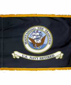 U.S. Navy Retired 3 ft. X 4 ft. Colonial Nyl-Glo Flag with Fringe
