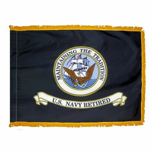 U.S. Navy Retired 3 ft. X 4 ft. Colonial Nyl-Glo Flag with Fringe
