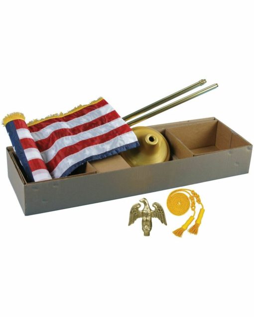 8' Presentation Set W/Aluminum Gold Flagpole - Image 4