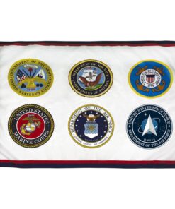 Armed Forces 6 Branch 4'x6' Printed Nylon Flag, 4' x 6' Armed Forces Flag Nylon