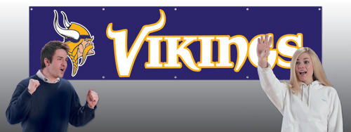 8'x2' Vikings Applique Banner