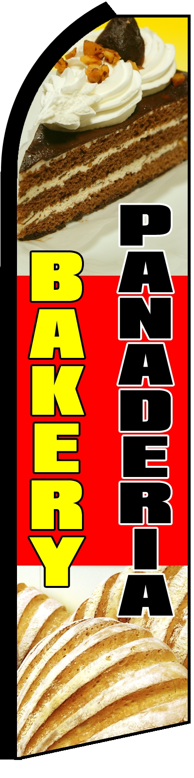 38'' x 138'' Bakery Panaderia Swooper Flag 38'' x 138'' Bakery Panaderia Swooper Flag