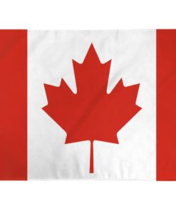 Canada 3x5ft Polyester Flags has header tape and 2 metal grommets, Canada 3x5' Poly Flag