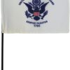 4" x 6" US Military Coast Guard Stick Flag - Mounted on 12" Plastic Stick