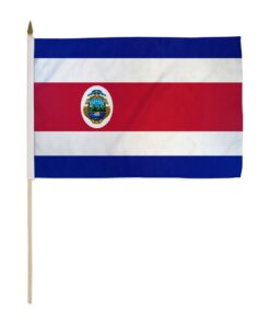 Costa Rica 12"x18" Stick Flag, Costa Rica Stick Flag
