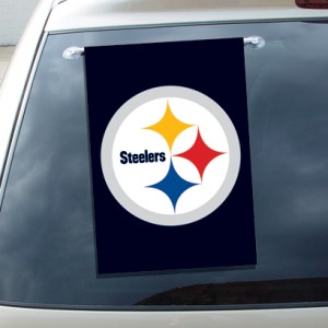 Pittsburgh Steelers Flag Logo Car Auto Window 15" x 11" 