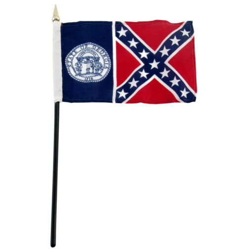 Georgia 4"x6" Historical Stick Flag (1956-2001)