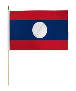 Laos 12x18in Stick Flag