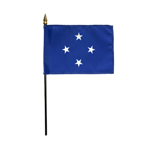 4 in. X 6 in. Micronesia Mounted on a 10 in. Black Staff with Gold Spear tip