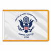 Perma-Nyl 3'x5' Nylon Indoor Coast Guard Flag, USCG Indoor Nylon 3' x 5' with Pole Hem and Gold Fringe Flag, Coast Guard Indoor Fringed Flag