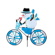 Snowman on Bicycle