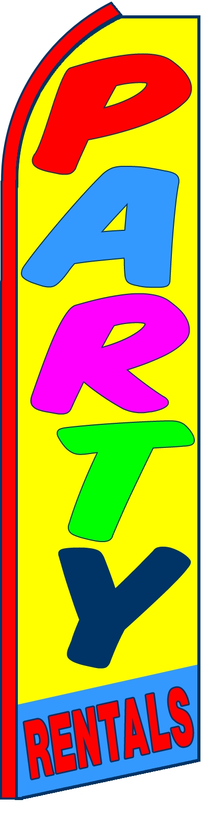 38'' x 138'' Party Rentals Swooper Flag