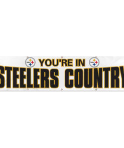 Pittsburgh Steelers Giant 8' x 2' Banner WhiteBlack