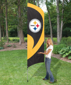 Pittsburgh Steelers Tall Team Flag Kit with Pole, Pittsburgh Steelers Tall Flag 8.5'x2.5