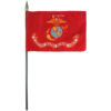 USMC 4x6" Stick Flag, Marine Corps Stick Flag 4x6, US Marine Corps Stick Flag, Marines 4"X6" Stick Flag, U.S. Marine Corps Mounted Stick Flags