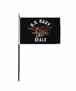 USA Navy Seal Miniature Flag, Navy Seal Desk & Table Flag