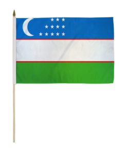 Uzbekistan 12x18in Stick Flag