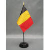 4 in. X 6 in. Belgium Mounted on a 10 in. Black Staff with Gold Spear tip