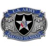 U.S. Army 2nd Infantry Division Second to None Belt Buckle 3 1/4",