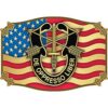 US Army Special Forces Motto De Oppresso Liber American Flag Belt Buckle
