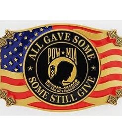 POW-MIA All Gave Some, Some Still Give U.S. Flag emblem Belt Buckle