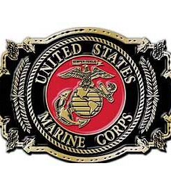 United States Marine Corps Classic Buckle 3.2 INCHES on a Belt Buckle,