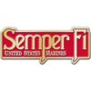 United States Marine Semper Fi USMC Red Enamel Bronze Metal Belt Buckle