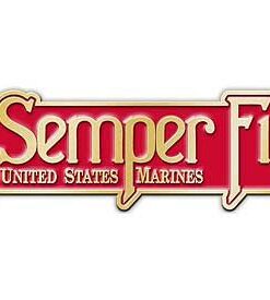 United States Marine Semper Fi USMC Red Enamel Bronze Metal Belt Buckle