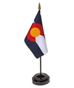 4 in. X 6 in. Colorado Mounted on a 10 in. Black Staff with Gold Spear tip