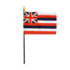 4 in. X 6 in. Hawaii Mounted on a 10 in. Black Staff with Gold Spear tip