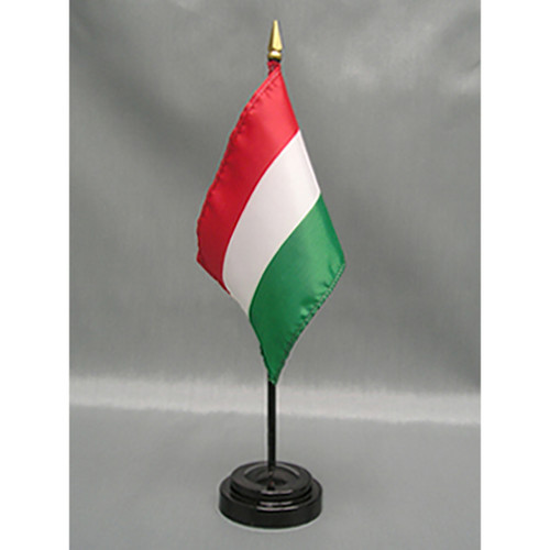 hungary-4x6-e-gloss__40233 Hungary Flag on a Stick, Hungary Small Flag on a Stick, Hungary Desk top Flag on a Stick, Hungary 4"x6" Stick Flag