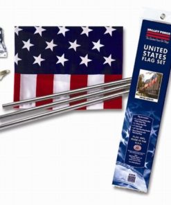 US 3'x5' Flag Kit With Steel Pole