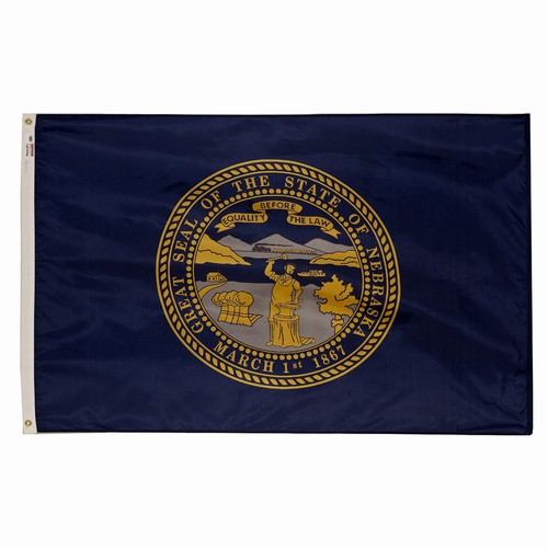 Nebraska 2'x3' Nylon Flag, 2 ft. X 3 ft. Nyl-Glo Nebraska Flag, Spectramax 2'x3' Nylon Nebraska Flag