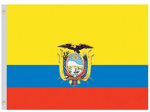 Ecuador 3'x5' Nylon Govt Flag