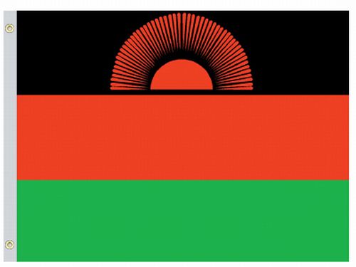 lg1_001375 Malawi 3'x5' Nylon Flag - Image 1