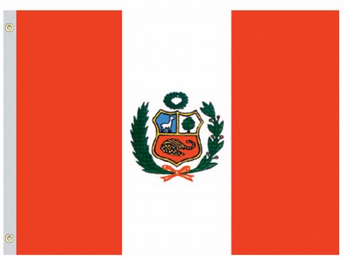lg1_001509 Peru Govt 4'x6' Nylon Flag - Image 1