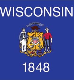 Wisconsin 12"x18" Stick Flag