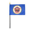 4 in. X 6 in. Minnesota Mounted on a 10 in. Black Staff with Gold Spear tip