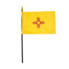 New Mexico 4"x6" Stick Flag, 4 in. X 6 in. New Mexico Mounted on a 10 in. Black Staff with Gold Spear tip