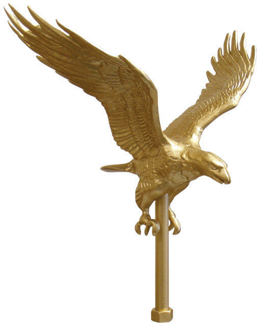 Gold Aluminum Flying Eagle Flagpole Ornament