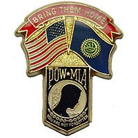 US Flag with New Hampshire Flag POW*MIA Pin