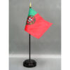 4 in. X 6 in. Portugal Mounted on a 10 in. Black Staff with Gold Spear tip.
