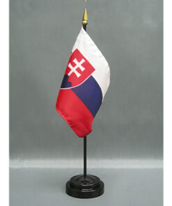 4 in. X 6 in. Slovakia Mounted on a 10 in. Black Staff with Gold Spear tip.