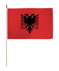 Albania 12X18 Handheld Stick Flags