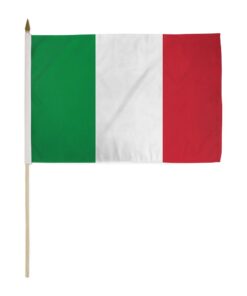 Italy 12 X 18 Inch Country Stick Flag on a 2 Foot Wooden Stick