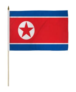 North Korea 12X18 inch Handheld Stick Flag
