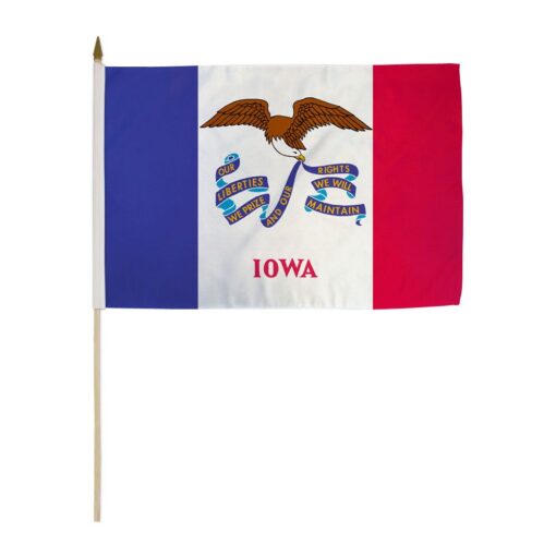 12x18in State Of Iowa Stick Flag